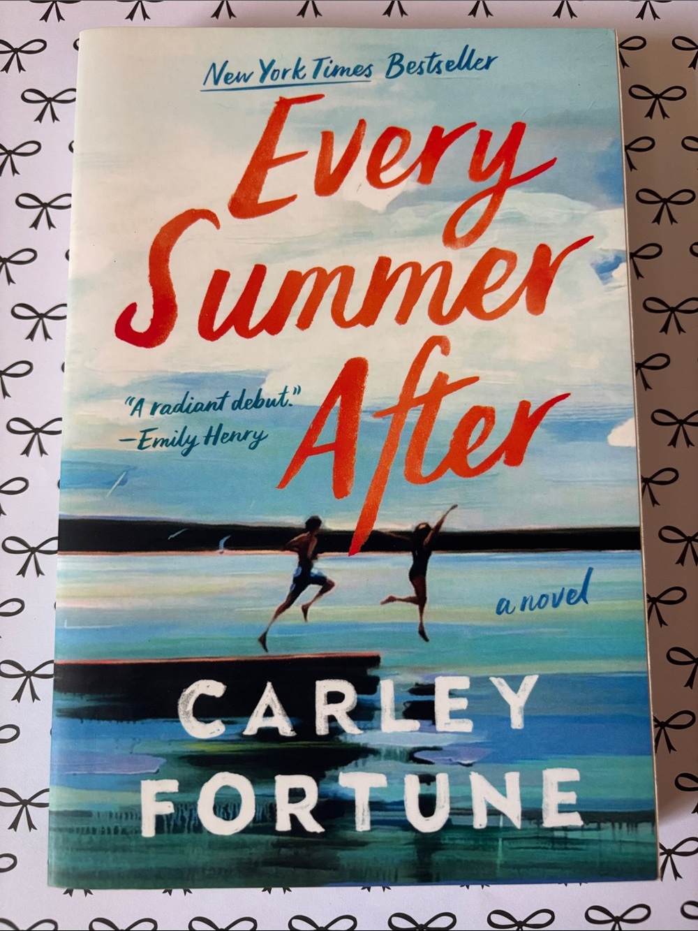 Every Summer After by — Blue & Red Beach Art Print
